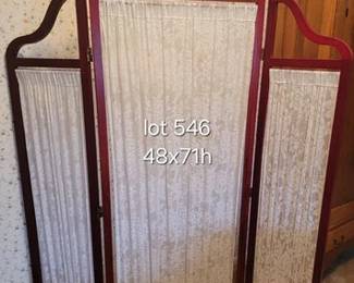 Wood frame lace insert folding screen