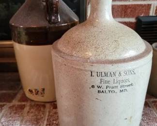 Antique crock jugs, Baltimore, Maryland