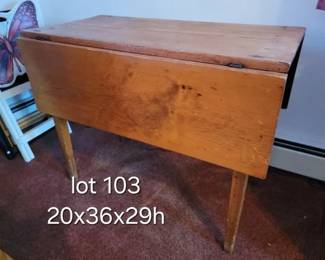 Antique pine drop leaf table