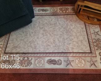 Coastal theme area rug