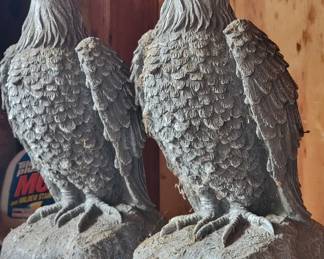 Pair of resin eagles