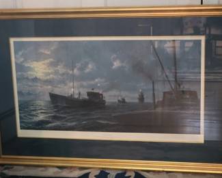 John Barber signed numbered and framed print, "Night Passage"