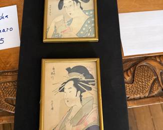 Geisha Woodblock by Kitagawa Utamaro 