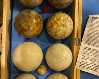 Marble bocci set