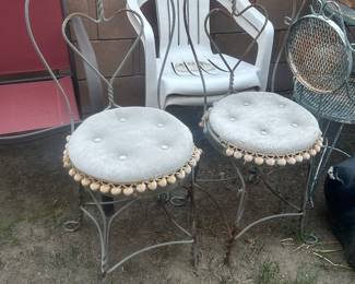 Heart-Shapped Ice Cream Parlor Chairs - There is a table too!!!