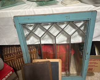 antique Led Glass Door and Antique School Slates