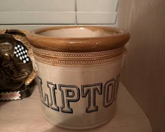 Antique Lipton Butter Crock