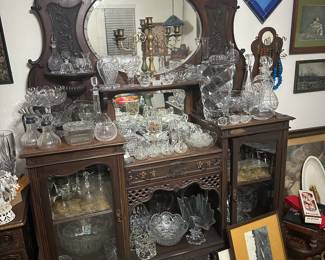 Victorian Display Cabinet and Tons of Crystal!!!! I mean there is so much! This is just a sample