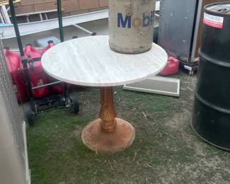 Victorian Cast Iron Marble Top Table