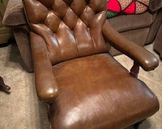 WOW! Set of 2 Leather Chesterfield Library Chairs