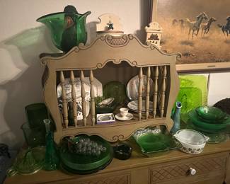 Lots of Green Glass and Ironstone