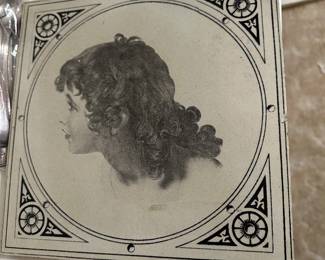 Vintage English Etched Tile