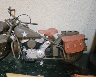  A model of an Indian Chief motorcycle, a replica of the model used by the US Army during World War II