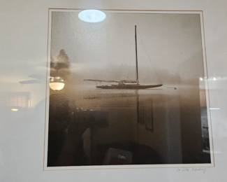 Framed Picture of a Sailboat “On The Mooring”