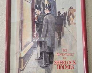 1900s UK The Adventures of Sherlock Holmes Book Cover Framed Picture