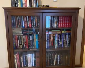 Wood Library Bookcase With Books