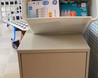 Assorted Light Bulbs And 2 Drawer Metal File Cabinet