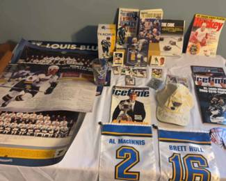 St. Louis Blues Memorabiliasigned Blues Baseball Hat, Signed Icetime Magazine