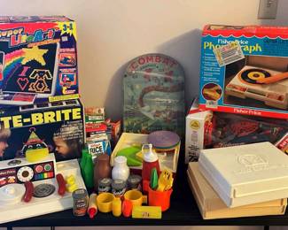 Vintage Toys LiteBrite,Fisher Price Medical Explorer Set,Phonograph,Radio Control Typhoon More