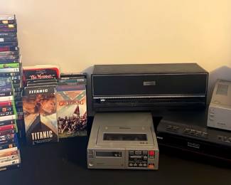 Movie DVDs,XBOX360 PS4 Games,VHS Movies,Betamax VCR,Sony AC220,RCA VHS Player,Portable Tuner Timer