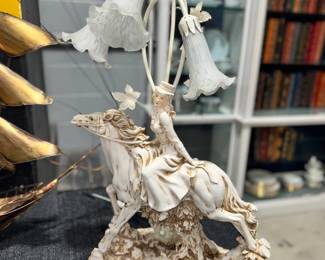 Vintage Victorian Lady Lamp Orlando Estate Auction