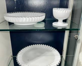 Vintage Ribbed Milk Glass Orlando