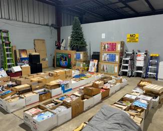 Box Lots of Misc Items, Home Decor and Collectibles, Ladders, Christmas Trees and More! Orlando Estate Auction
