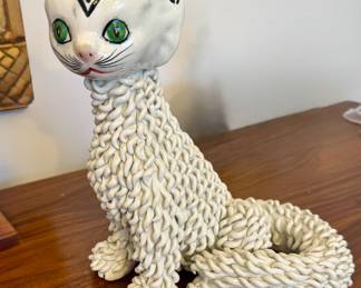 1950s Gatto Italian Ceramic Spaghetti Cat