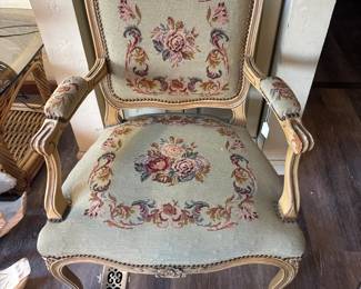 French Needlepoint Upholstered Armchair