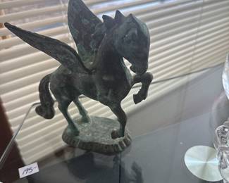 1970s Solid Brass Pegasus Statute