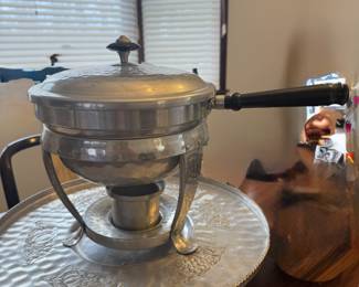Hammered Aluminum Chafing Double Broiler