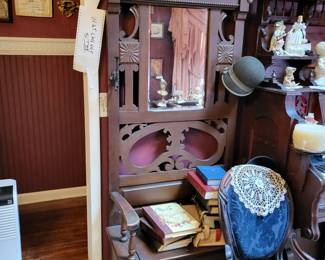 Nice coat rack with storage inside seat