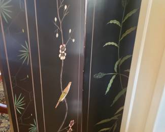 Wood 4 panel .. art on both sides...