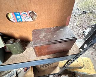 Antique singer puzzle box with attachments
