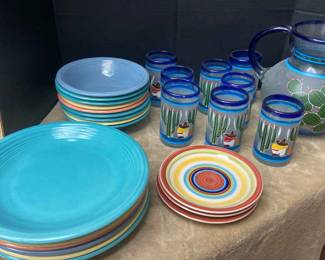 Lovely Southwestern Themed Drink Set And Dishes