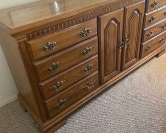 Oak Stained Triple Dresser