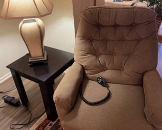 Lift Chair, End Table, And Lamp
