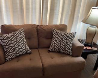 Love Seat, Table, Lamp, And More