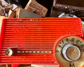 Mid Century Rare Orange Motorola Radio