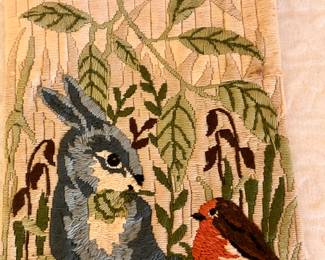 Rabbit and Bird Needlepoint 