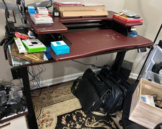 Maidsite electric height adjustable desk with separate standing desk riser