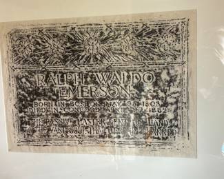Ralph Waldo Emerson grave marker rubbing