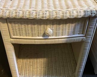 wicker nightstand / end table