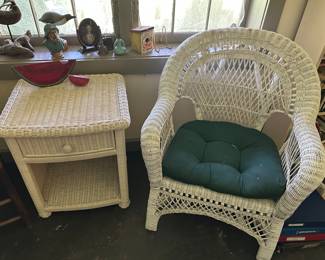 Wicker chair and table