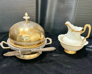 311 Vtg Reed  Barton Butter Dome  Limoges 