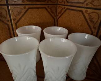 Anchor Hocking Pineapple Milk Glass Set