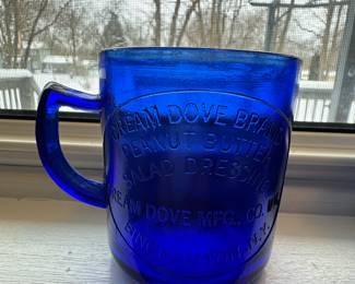 Cobalt Blue Glass Measuring Cup
