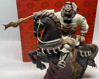 Chinese Hand Painted Porcelain Warrior Sculpture