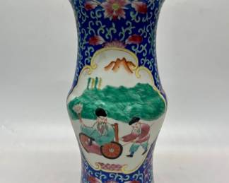 13in Antique Famille Rose Porcelain Vase