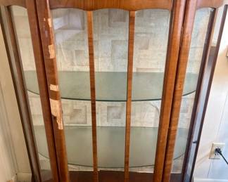 Vintage Bow Front Display Cabinet w/ Glass